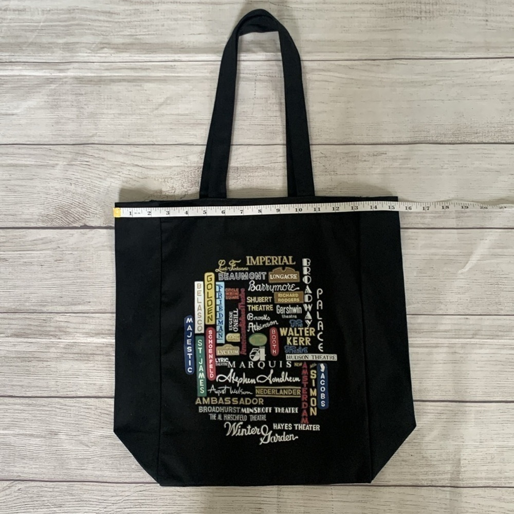 NWOT Broadway-themed Black Cotton Canvas Tote Bag - Picture 5 of 7